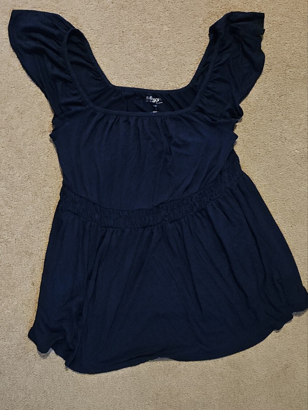 torrid Navy Scoop Neck Peplum Tunic